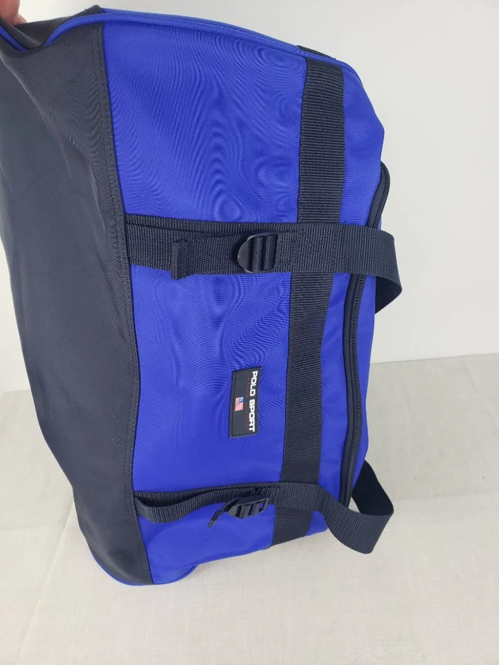 VTG Polo Sport Ralph Lauren Blue Duffel Bag Gym Weekender 90s Mens Duffle